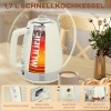 Afbeelding van HOMCOM Waterkoker- en Toaster-set, 1,7L, 2200W, Strix Thermostaat, 4-sleuven, Crèmewit+Zilver