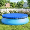Afbeelding van Outsunny Rond Zwembadafdekking Ø 450 cm, Waterdicht met Veiligheidstouw, Blauw