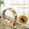 Afbeelding van PawHut Kattenloopwiel 91 cm met rem, krabplank voor gezonde beweging en ontspanning, eik