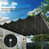 Afbeelding van Outsunny Vervangend waterdicht dak voor pergola 3 x 3 m, donkergrijs, met regenafvoergaten