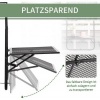 Afbeelding van Outsunny Balkonreling Tafel Metaal 60x60x57-72 cm Zwart