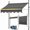 Afbeelding van KESSER® Klemluifel met handslinger en led-lichtsnoer, balkonluifel zonder boren, luifel uv-bestendig