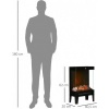 Afbeelding van HOMCOM Elektrische openhaard van staal met gehard glas - 40,5L x 20B x 62H cm - Zwart