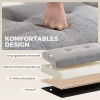 Afbeelding van HOMCOM Opberghocker van linnenstof, metaal - 117x50x44 cm - Grijs