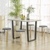 Afbeelding van HOMCOM Eetkamerkruk van hout en polyester - 40L x 40B x 45H cm - Grijs