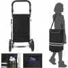 Afbeelding van Inklapbare boodschappentrolley met koelvak, 35L, multifunctioneel, zwart
