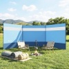 Afbeelding van Outsunny Camping Windscherm van Polyester, Staal 440L x 140H cm Blauw