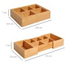 Afbeelding van HOMCOM Uittrekbare Bamboe Opbergbox voor Laden, 24,6 x 17,6 x 7 cm