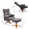 Afbeelding van HOMCOM massagestoel met ottoman - relaxstoel donkergrijs 80 x 86 x 99 cm
