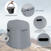 Afbeelding van Draagbaar Campingtoilet met Uitneembare Emmer - Mobiel Grijs Toilet