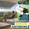 Afbeelding van Tillvex Balkonluifel B x D 350 x 180 cm grijs/wit met handslinger, zonder boren
