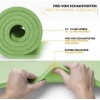 Afbeelding van TRESKO® fitnessmat yogamat pilatesmat 185 x 60 cm, lichtgroen, 1,5 cm dikte