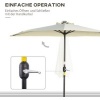 Afbeelding van Outsunny halfronde parasol - 270 x 135 x 240 cm - met LED - beige