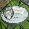 Afbeelding van Outsunny Bijzettafel van Metaal met Wit Veiligheidsglas
