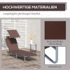 Afbeelding van Outsunny opvouwbare ligstoel met zonnedak (bruin) voor tuin en strand