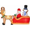 Afbeelding van HOMCOM Opblaasbare Kerstman op Slee 200x80x128 cm Rood/Geel