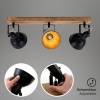 Afbeelding van BRILONER Barnim - Opbouwspot - Plafondlamp met houten en metalen spots - Zwart en goud