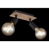 Afbeelding van Plafondlamp Spot Hout 2-vlammen Draaibaar Zwart Bruin E27 21x9x11 cm