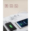 Afbeelding van VASAGLE Nachtkastje set van 2 met 3 laden, 2 AC-stopcontacten en 2 USB-poorten, modern wit