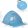 Afbeelding van Outsunny Strandmuschel van polyester, stalen draad - 200L x 150B x 119H cm - Blauw