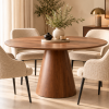 Afbeelding van Eettafel Gemma - Ø120cm Walnootkleur