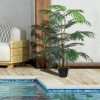 Afbeelding van Outsunny Decoratieve Kunststofpalm met 20 Bladeren, Kunstplant met Pot voor Binnen en Buiten 140cm h