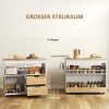 Afbeelding van HOMCOM Keukentrolley met werkblad, laden, soft-close deur en handgreep, 107x50x85cm, eiken