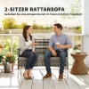 Afbeelding van Outsunny Rattan Loveseat - PE-rattan, staal - 115L x 63B x 85H cm - Lichtgrijs