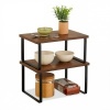 Afbeelding van Relaxdays keukenrek, 2-delige set, stapelbaar rek voor kruiden en borden, industrieel design, bruin/