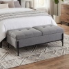 Afbeelding van HOMCOM Opberghocker van linnenstof, metaal - 117x50x44 cm - Grijs
