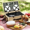 Afbeelding van Outsunny Picknickmand van Wilgentak, Keramiek 54L x 34B x 20H cm Natuurhout