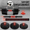 Afbeelding van Verstelbare halterset 20 kg - 2-in-1 dumbbell set voor krachttraining en armtraining