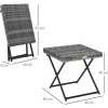Afbeelding van Outsunny Bijzettafel van staal en polyrattan - 40x40x40 cm - Grijs