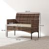 Afbeelding van Outsunny Rattan 2-zitsbank - PE-rattan, staal - 115L x 63B x 85H cm - Khaki