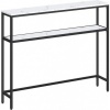 Afbeelding van VASAGLE Consoletafel, slank met 2 planken, 20 x 100 x 80 cm, marmer wit-inktzwart