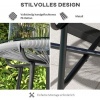Afbeelding van Outsunny Rattan Bijzettafel Metaal, PE Rattan Grijs