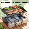 Afbeelding van Outsunny Gasbarbecue van roestvrij staal - 51,5L x 44B x 21H cm - Zwart