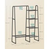 Afbeelding van Furnstar Kledingrek - Wasrek met 5 Planken - Zwart Metalen Frame - 40 x 101,7 x 153,3 cm