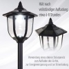 Afbeelding van Outsunny Solar LED Tuinlantaarn, 30/60 lumen, roestvrij staal, zwart, Ø 26,5 x 177 cm