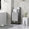 Afbeelding van HOMCOM Vrijstaande Handdoekhouder met 3 Stangen voor de Badkamer, 45 x 21,5 x 85 cm