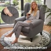 Afbeelding van HOMCOM Eenpersoonsstoel van polyester en hout - 74L x 86B x 102H cm - Donkergrijs