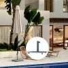 Afbeelding van Outsunny metalen parasolvoet 18,5 kg, vierkant, voor parasols met 32/38/48 mm buis, grijs