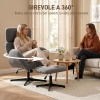 Afbeelding van HOMCOM Relaxfauteuil met Hocker Draaiende Loungestoel met Velours Grijs