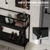 Afbeelding van HOMCOM console tafel - gehard glas - staal - spaanplaat - zwart