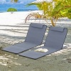 Afbeelding van Outsunny - Strandbed - 2 Stuks - Inclusief Draagtas - Staal - Grijs