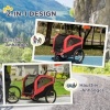Afbeelding van PawHut 2-in-1 Hondenaanhanger, Fietskar voor Honden, Max. 30 kg, Rood