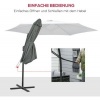 Afbeelding van Outsunny Patio Parasol met Offset - Metaal, Polyester - Ø293 x 243H cm - Donkergrijs