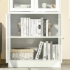 Afbeelding van HOMCOM Boekenrek MDF, Gehard Glas - 76L x 40B x 178,5H cm - Wit