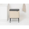 Afbeelding van Brabantia Bo Touch Bin Prullenbak - 11 + 23 liter - Afvalscheiding - Zacht Beige