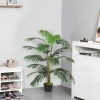 Afbeelding van Outsunny Decoratieve Kunststofpalm met 20 Bladeren, Kunstplant met Pot voor Binnen en Buiten 140cm h